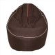 Round Pear - Chocolate Brown with Beige piping Polyester